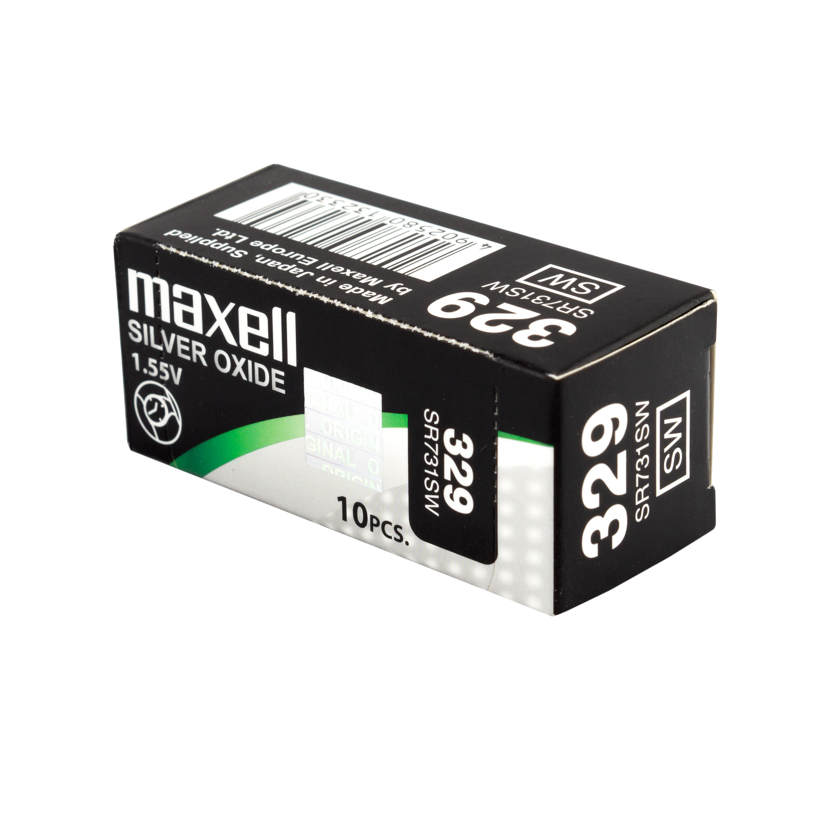 2 x Maxell 329 Uhrenbatterien 1,55 V SR731SW SR731 36mAh Knopfzelle 
