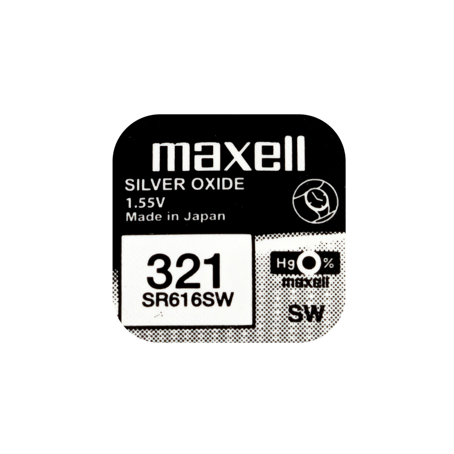 1x Maxell 321 Uhren-Batterie Knopfzelle SR616SW Neu Silberoxid 