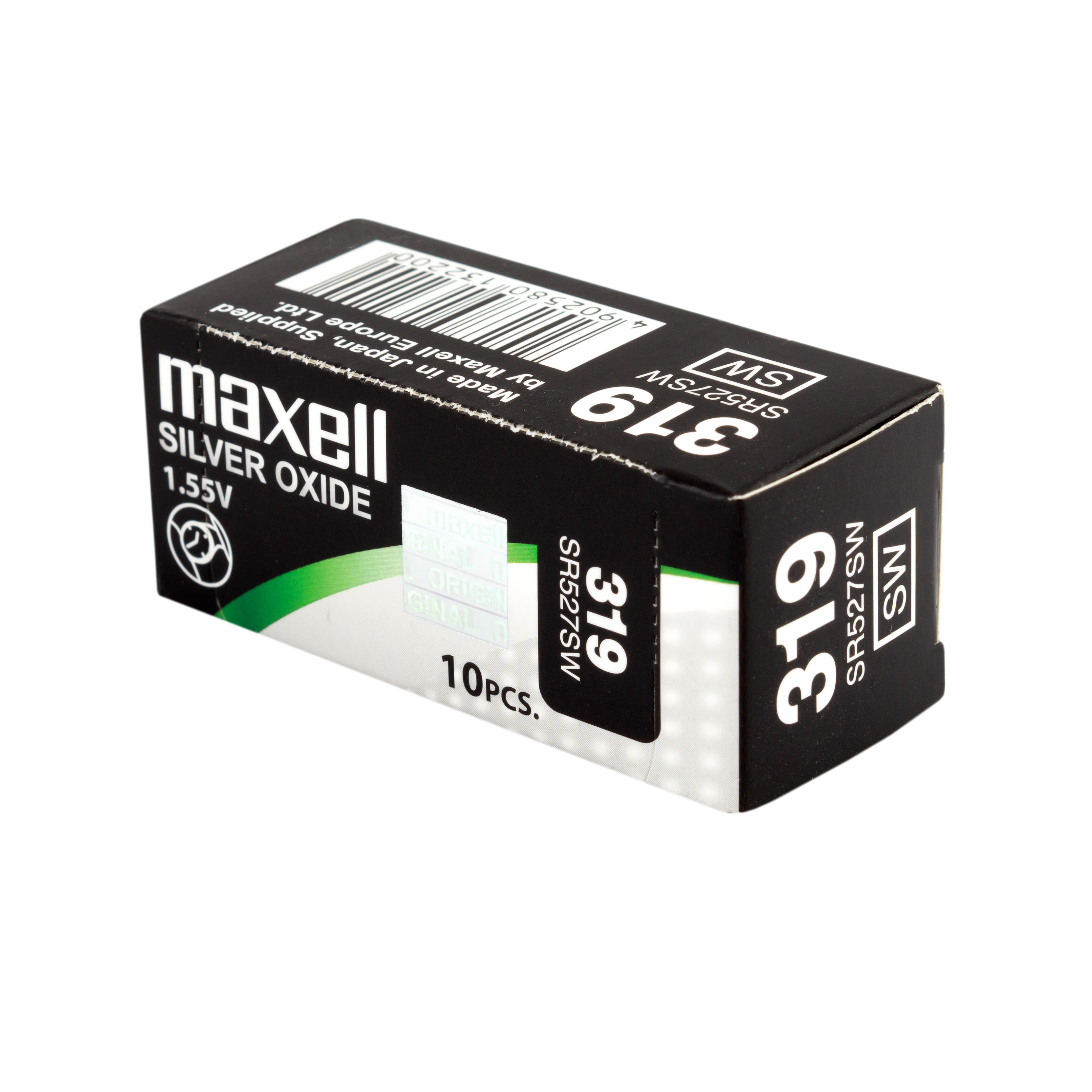 2 x Maxell 319 Uhrenbatterie 1,55 V SR527SW SR64 RW 328 Knopfzelle 17mAh 