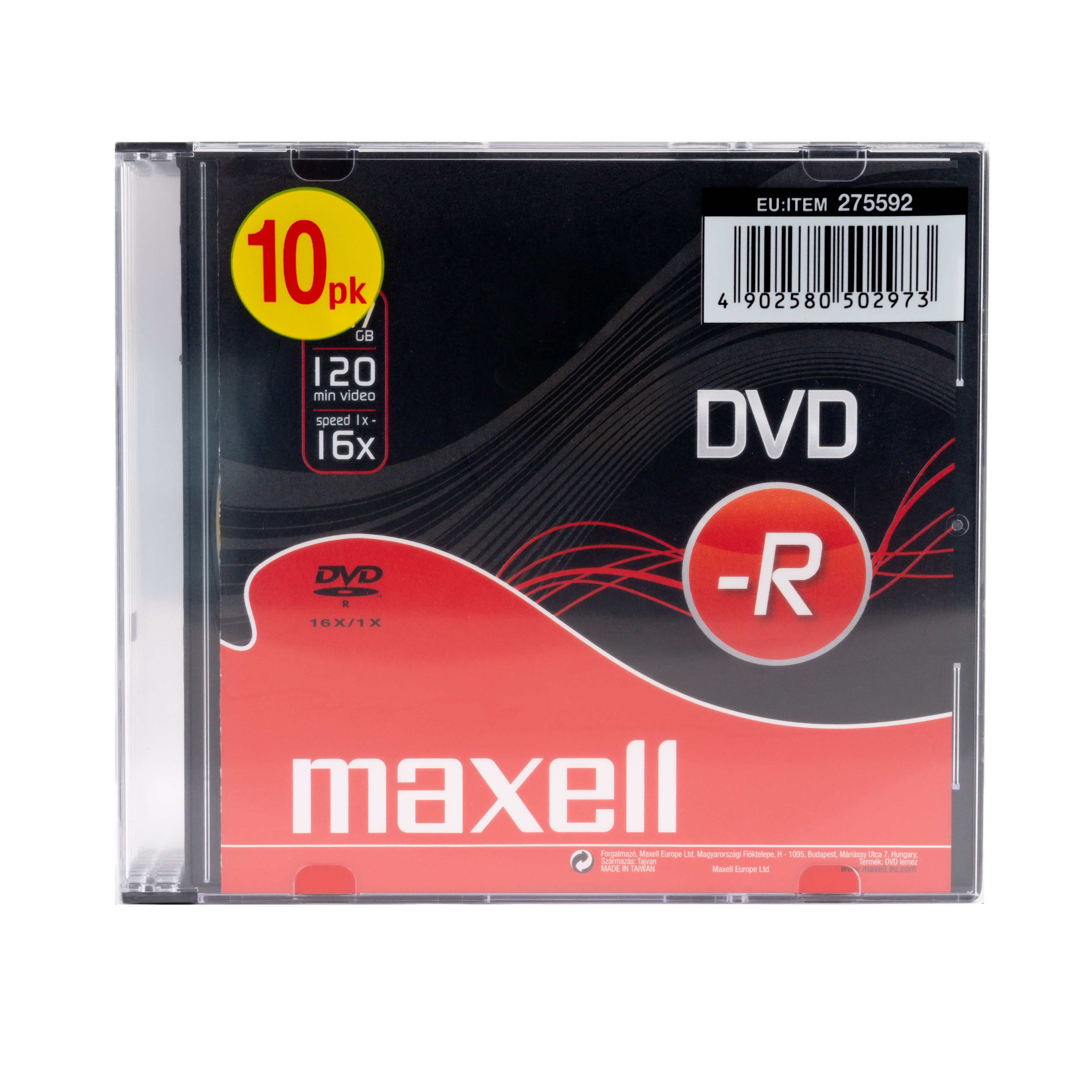 Dvd R 47 10 Pack 5mm Jewel Case Maxell