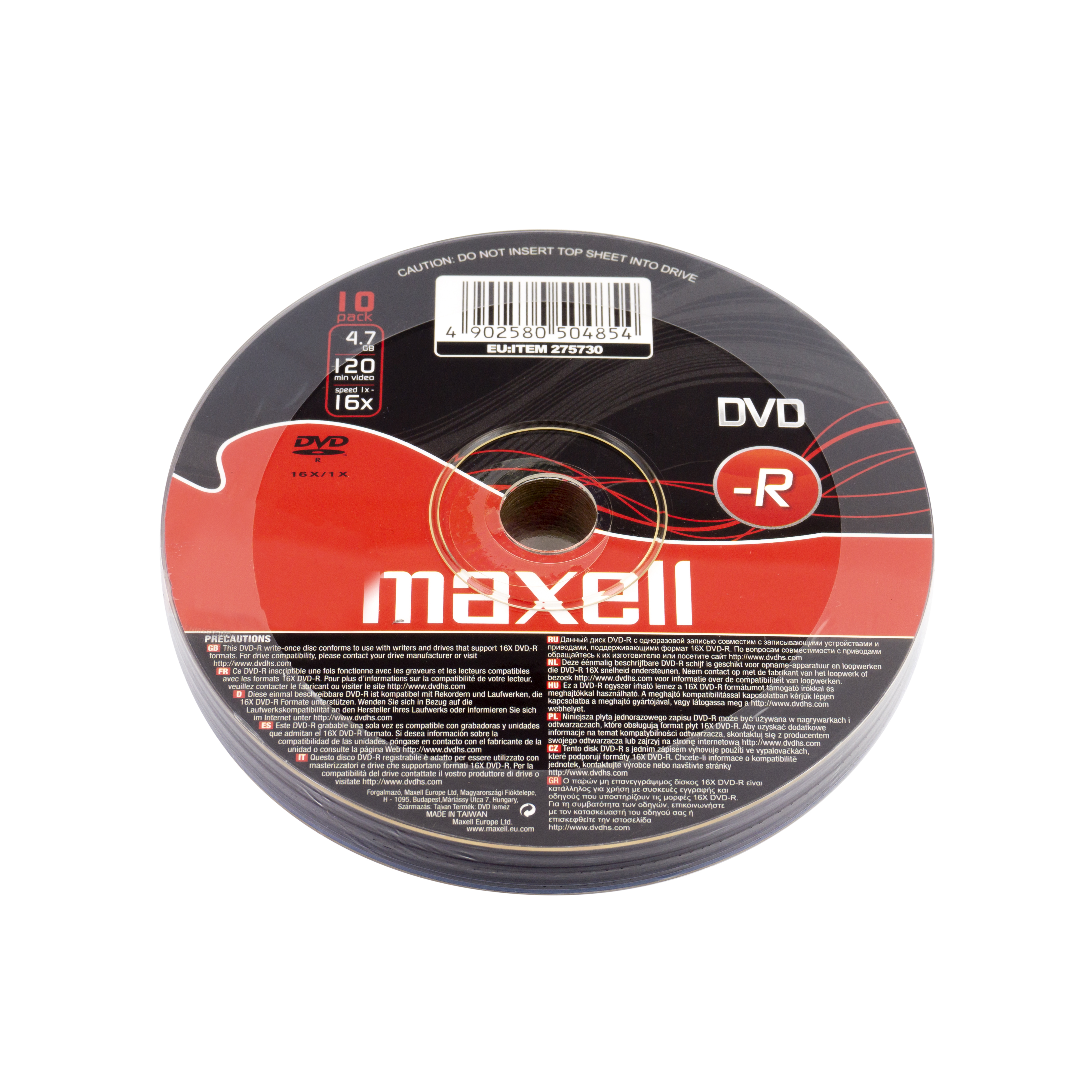 DVD-R 47 10 Pack Shrink - Maxell