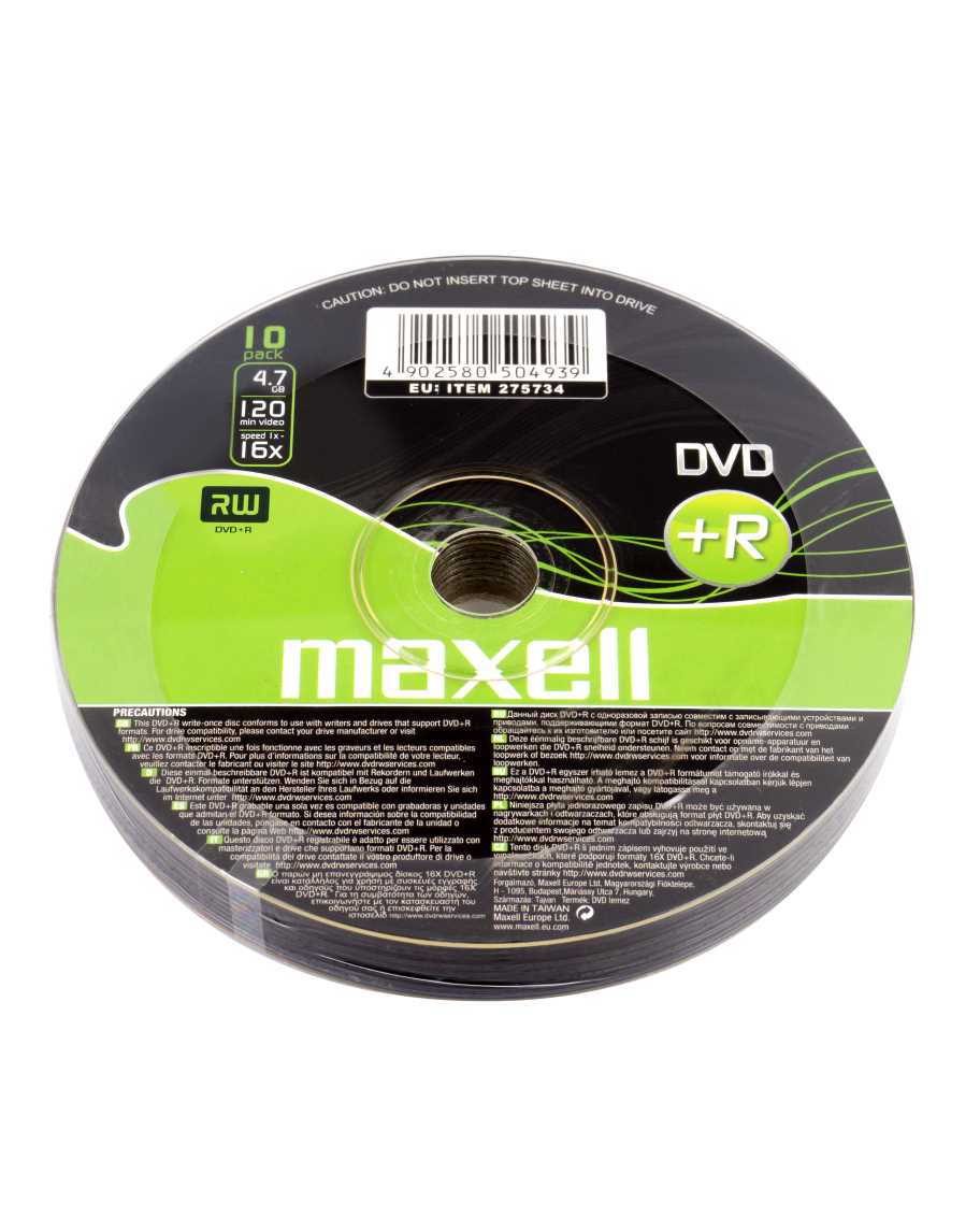 DVD+R 47 10 Pack Shrink - Maxell